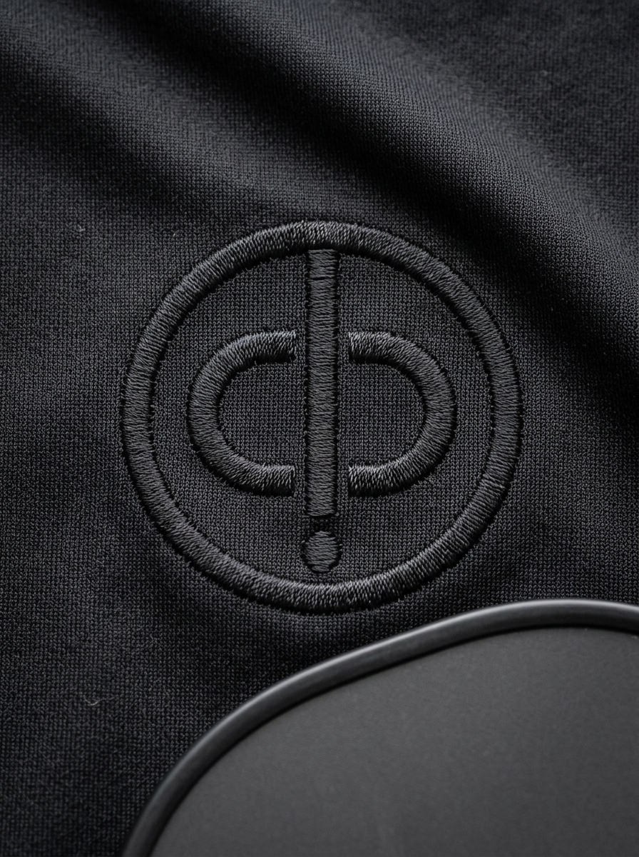 INPKL signature monogram embroidered on technical knit